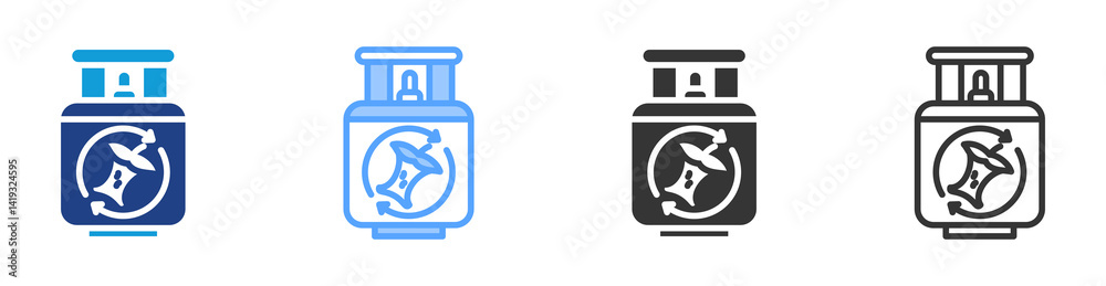 Poster biogas icon set multiple style collection