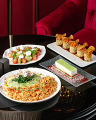 A girl smiles on a white background