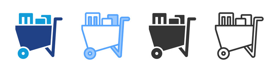 Construction Waste icon set multiple style collection