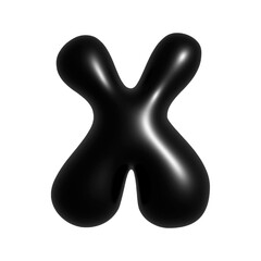 Black 3d Bubble Alphabet Letter X