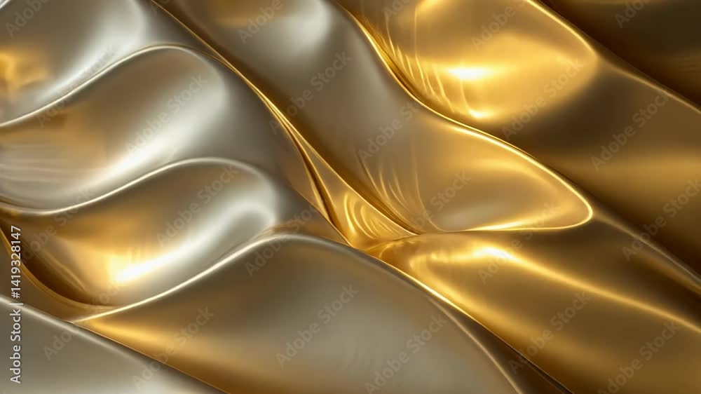 Poster captivating golden waves shimmering under soft light create an enchanting visual experience generati