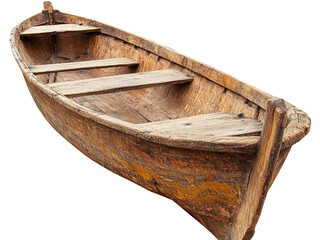 Fototapeta premium Ancient Wooden Rowboat Aged by Time and Tides A Rustic Vessel of the Sea