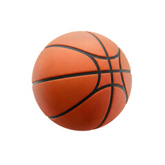 Orange textured basketball isolated on white background for sport concept