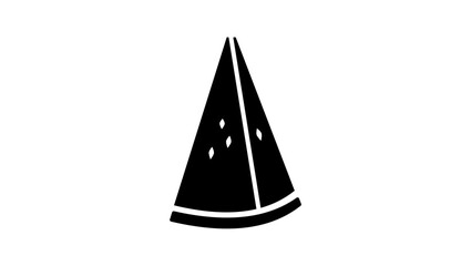 Watermelon slice , black isolated silhouette