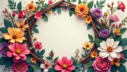 Fototapeta premium Intricate floral bouquet within a hexagonal frame , botanical, elegant