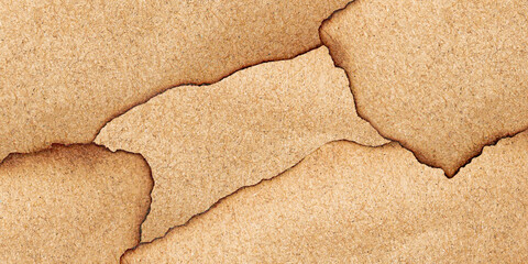 Burnt Torn Brown Paper Hole with Scorched Edges for Creative Design