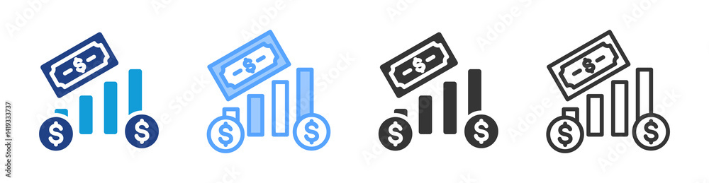 Poster Developing icon set multiple style collection