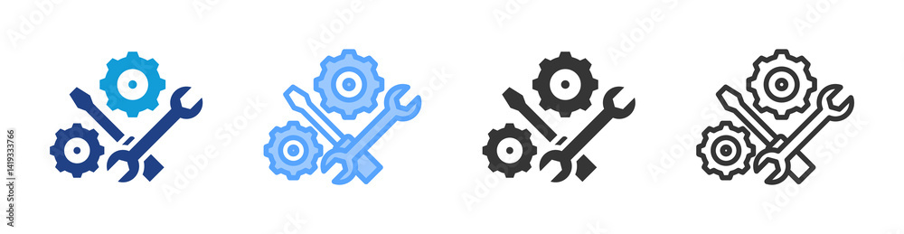 Poster Maintaining icon set multiple style collection