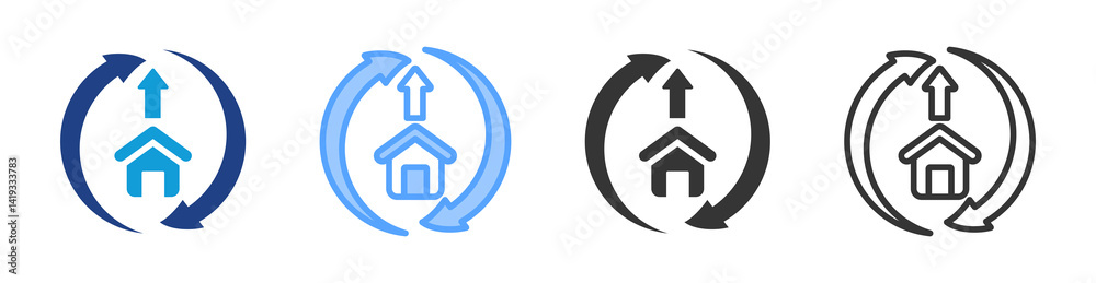 Poster Upgrading icon set multiple style collection