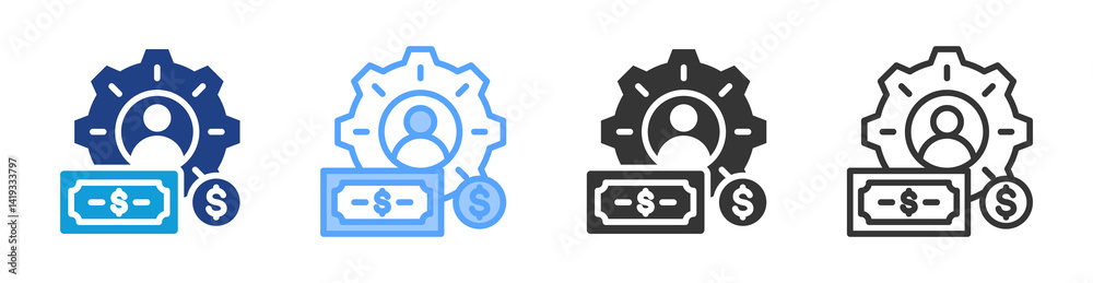 Aufkleber Manage Investment icon set multiple style collection