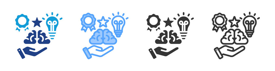 Intangible Asset icon set multiple style collection