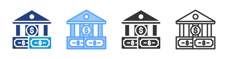 Financial Sector icon set multiple style collection