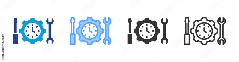 Poster Service icon set multiple style collection