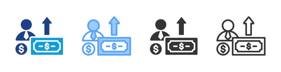 Investment Fund icon set multiple style collection