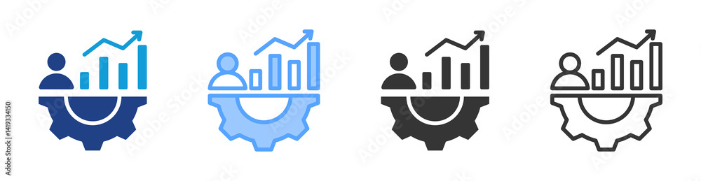 Poster Performance Attributes icon set multiple style collection