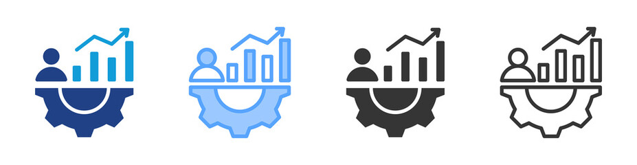 Performance Attributes icon set multiple style collection