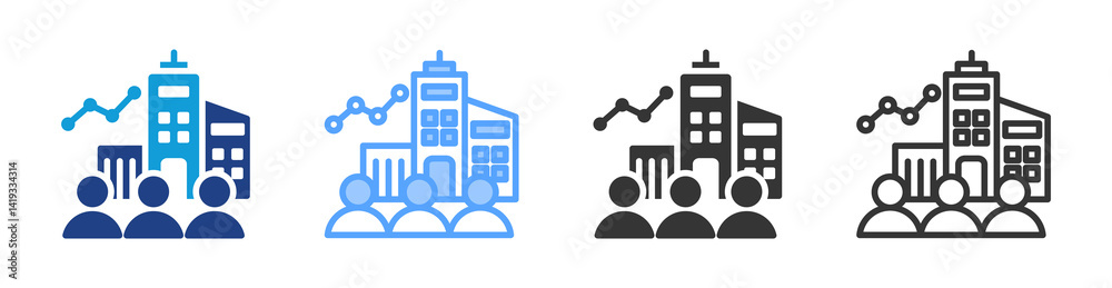 Poster Enterprise icon set multiple style collection