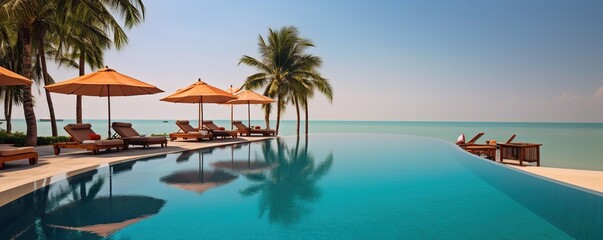 Fototapeta premium Infinity Pool with Ocean View