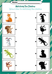 Shadow Matching Activity: Jungle Animals