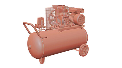 3D Clay Render of Industrial Air Compressor