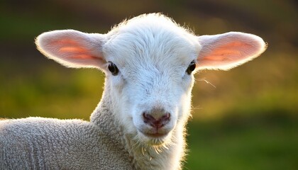 Obraz premium つぶらな瞳の子羊ポートレート1