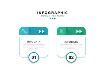 Vector Infographic label design template with icons and 2 options or steps.