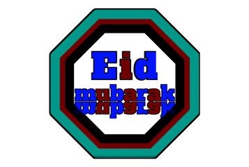 Obraz premium eid mubarak text effect vector image eid mubarak logo design vector background illustration