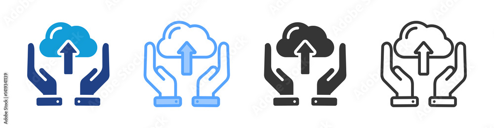 Poster Crm icon set multiple style collection