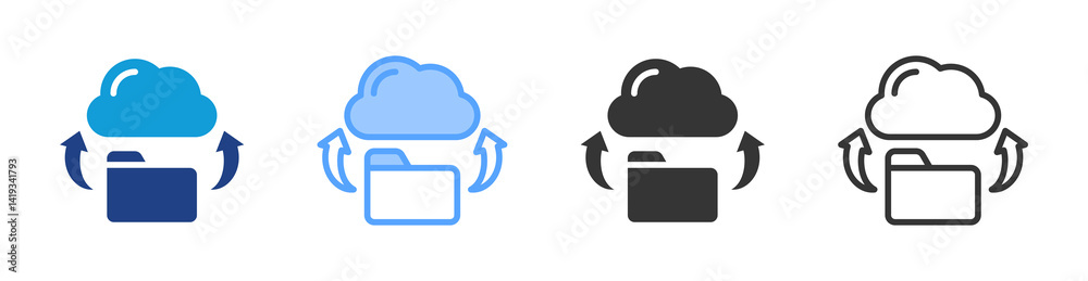 Aufkleber Backup icon set multiple style collection