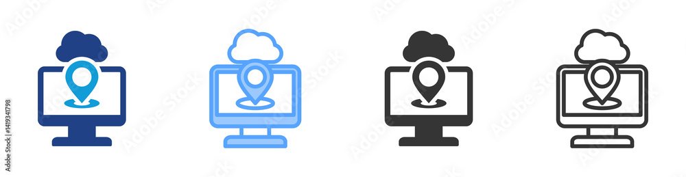Poster Ip Addresses icon set multiple style collection