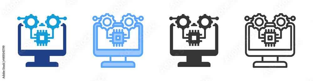 Poster Hypervisor icon set multiple style collection