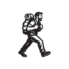 vector illustration of a man backpacker