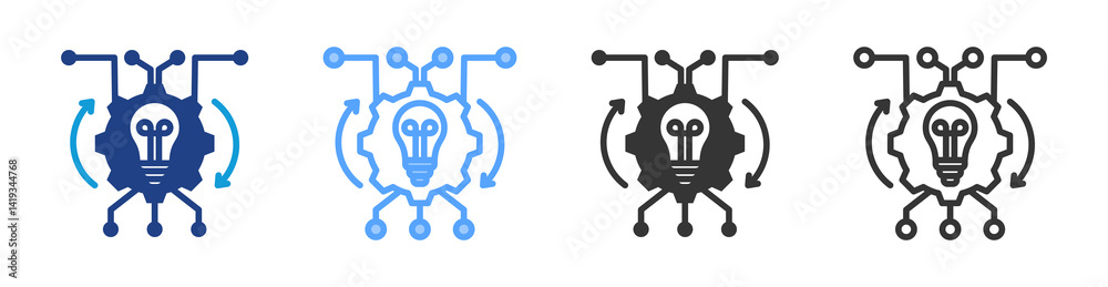 Aufkleber Algorithms icon set multiple style collection