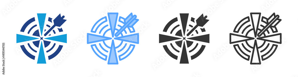 Poster Accuracy icon set multiple style collection