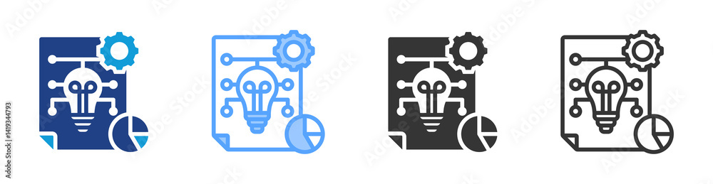Poster Generating icon set multiple style collection