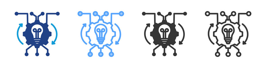 Algorithms icon set multiple style collection