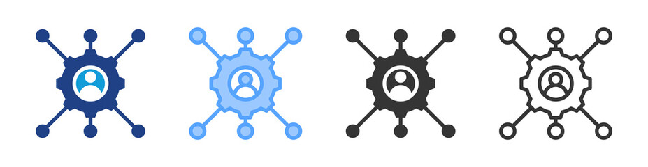 Profiling icon set multiple style collection
