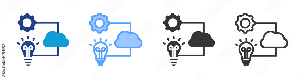 Fototapete logic icon set multiple style collection