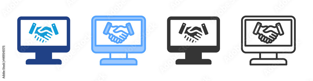 Poster Reliability icon set multiple style collection