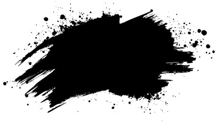 Black paint splash with texture and dynamic movement capturing artistic expression