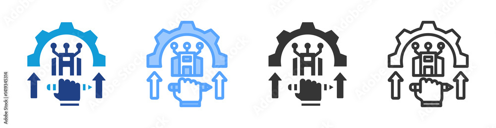 Poster Future Developers icon set multiple style collection