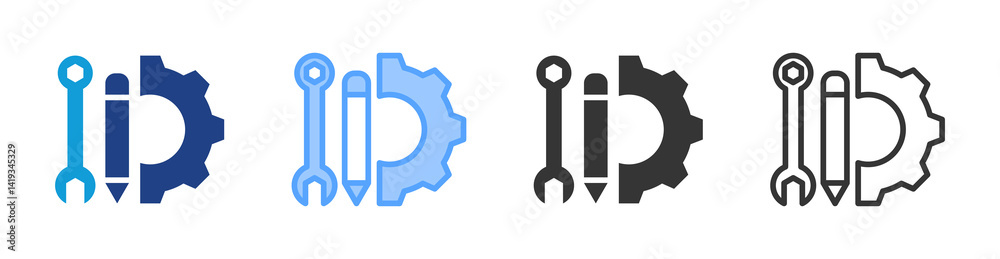 Poster Modified icon set multiple style collection