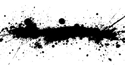 Creative black ink splatter design on white background for artistic projects