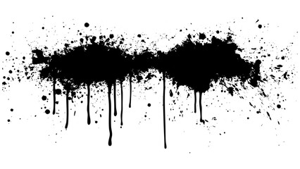 Black ink splatter art creates dynamic texture on white background