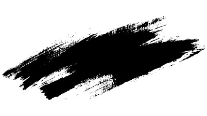 Black paint stroke on a white background used for artistic designs and textures