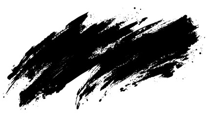 Dynamic black paint stroke on a white background showcasing artistic texture and movement