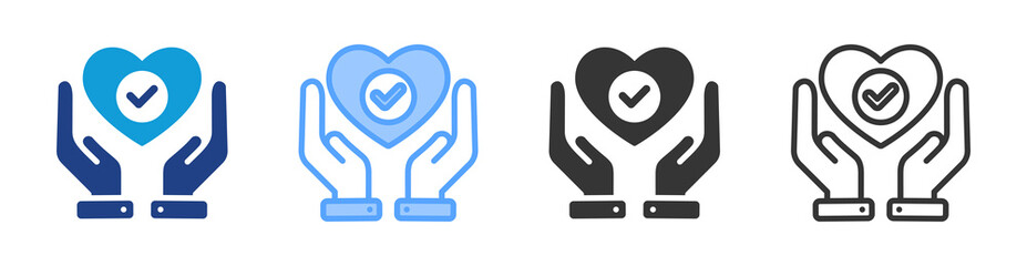 Acceptance icon set multiple style collection
