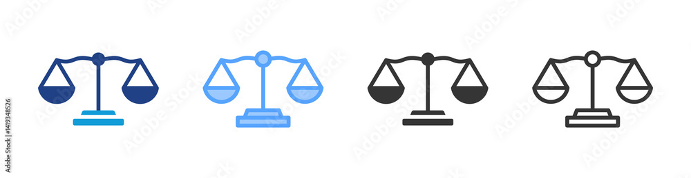 Poster Equality icon set multiple style collection
