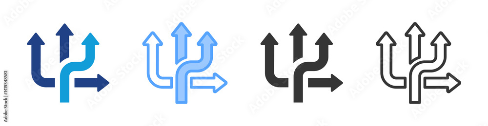Aufkleber flexibility icon set multiple style collection