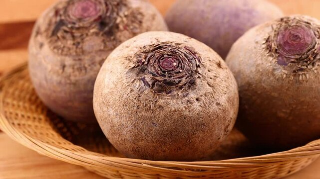 Close-up of beetroot in a basket	